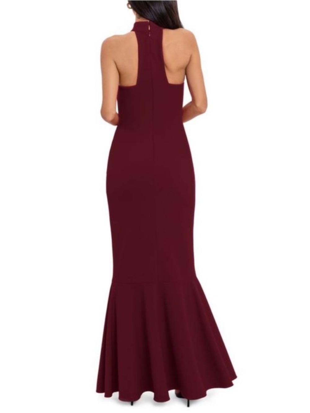 ✨$40✨Betsy & Adam Cascading Ruffle
Maxi Gown | Burgundy | Sz 2 - Picture 3 of 9